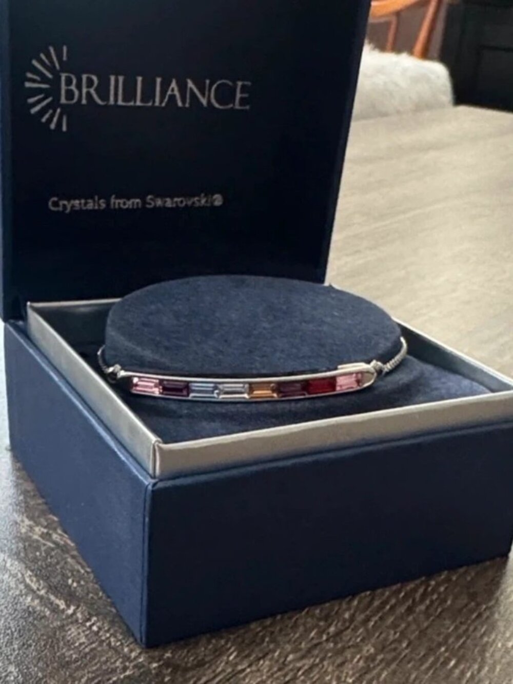 Haus of Brilliance Multicolor Swarovski Crystal Sliding Bracelet